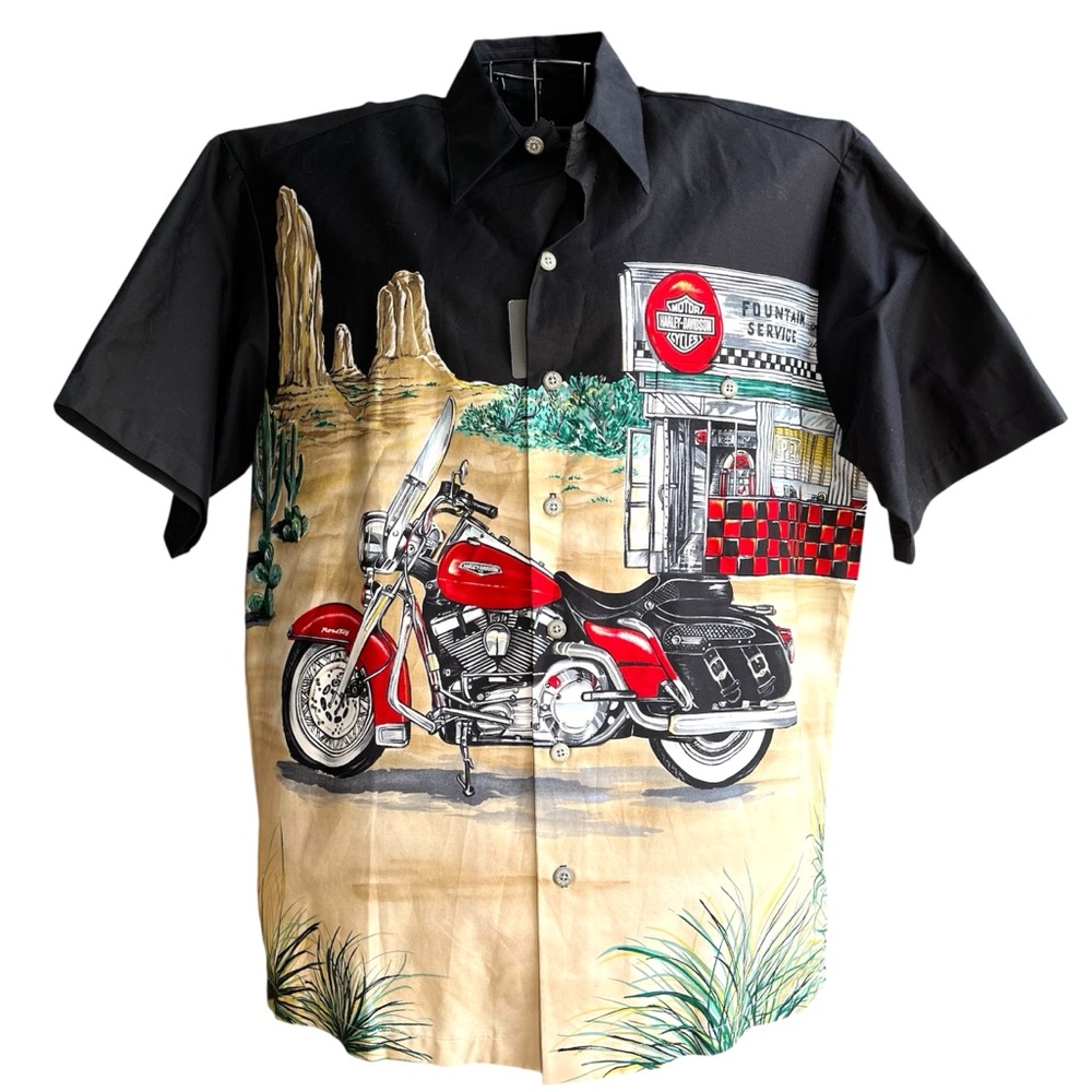 Harley Davidson Tori Richard Hawaiian Shirt Large Cotton NWT Vintage Y2K